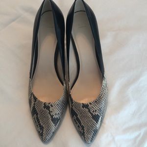 Cole Haan Snakeskin and Black Heels